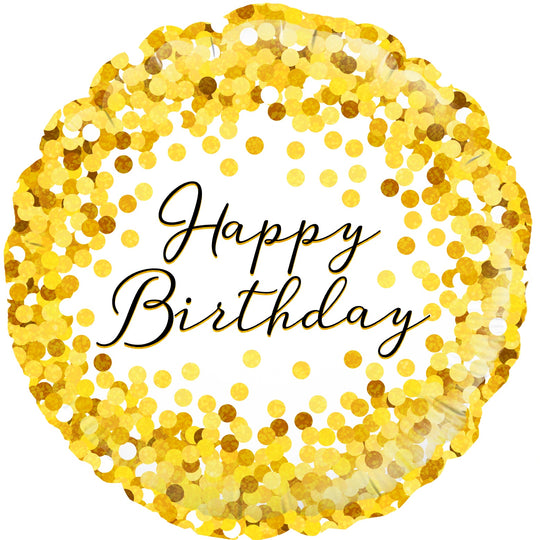 18" FOIL - GOLD SPARKLE BIRTHDAY