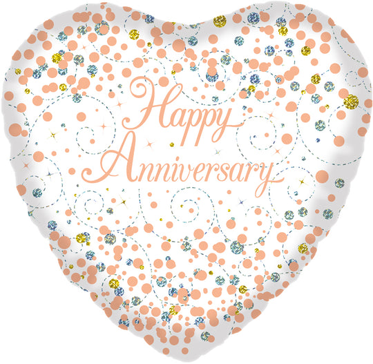 18" FOIL - HAPPY ANNIVERSARY - SPARKLING ROSE GOLD
