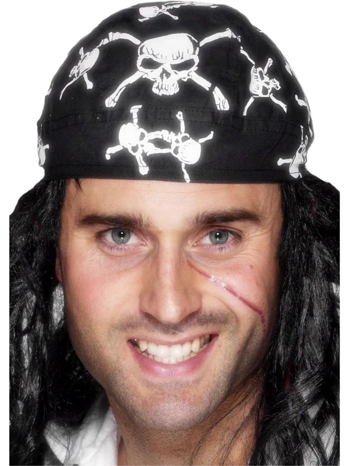 PIRATE BANDANA - SKULL & CROSSBONES DESIGN