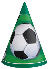 PARTY HATS - FOOTBALL - PACK OF 8