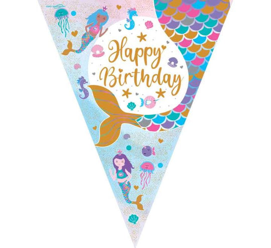 FLAG BUNTING - SHIMMERING MERMAID BIRTHDAY
