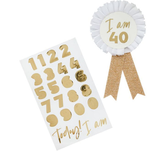 BIRTHDAY BADGE - CUSTOMISABLE - GOLD