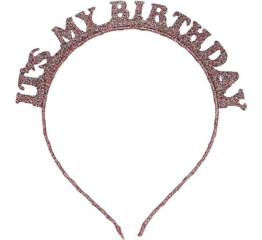 HEADBAND - IT'S MY BIRTHDAY - ROSE GOLD GLITTER