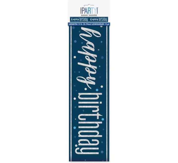 BANNER - HAPPY BIRTHDAY - BLUE GLITZ