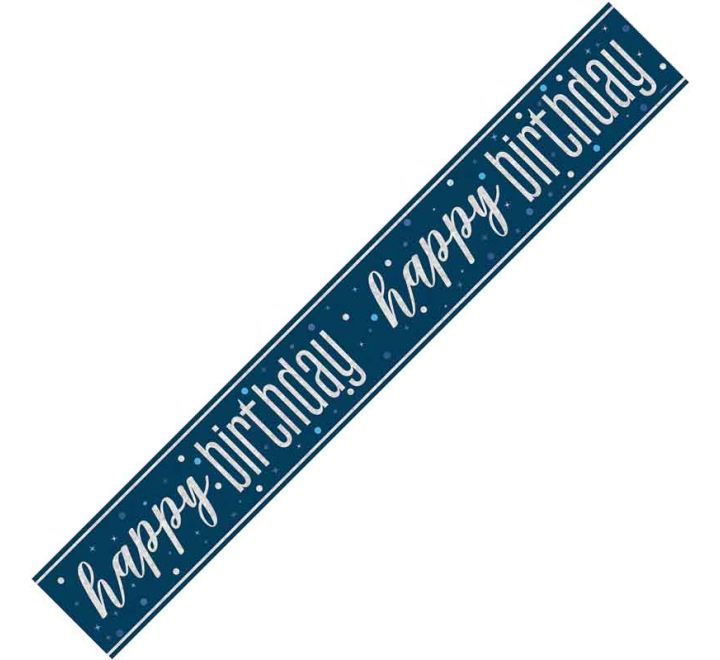 BANNER - HAPPY BIRTHDAY - BLUE GLITZ