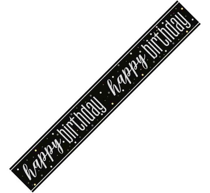 BANNER - HAPPY BIRTHDAY - BLACK GLITZ