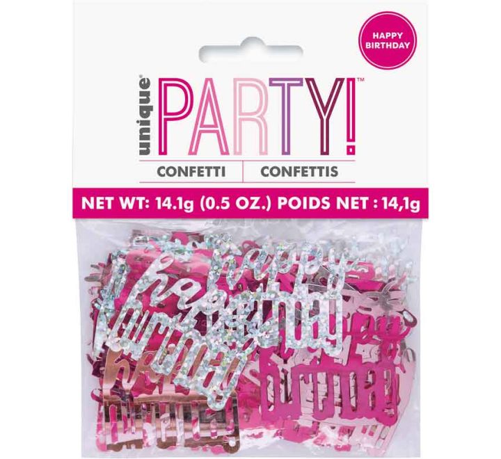 CONFETTI - HAPPY BIRTHDAY - PINK GLITZ