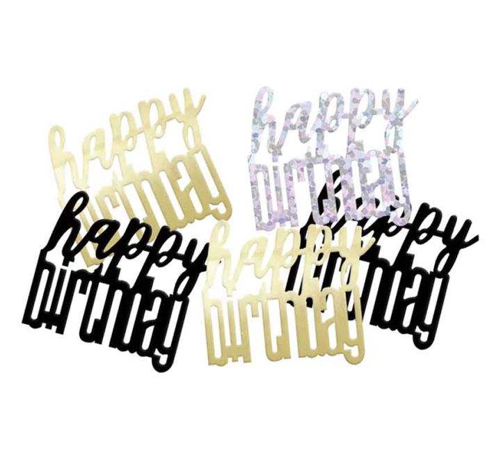 CONFETTI - HAPPY BIRTHDAY - BLACK GLITZ