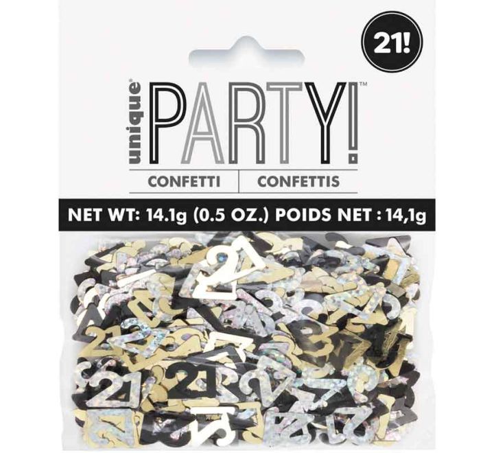 CONFETTI - 21st - BLACK GLITZ