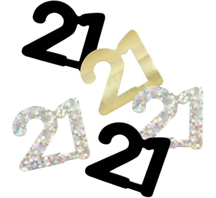 CONFETTI - 21st - BLACK GLITZ