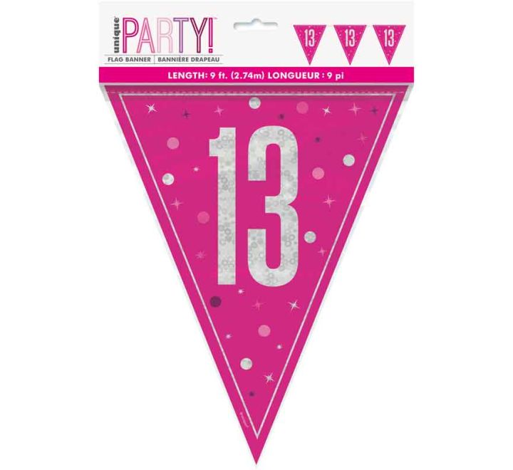 BUNTING - 13th - PINK GLITZ