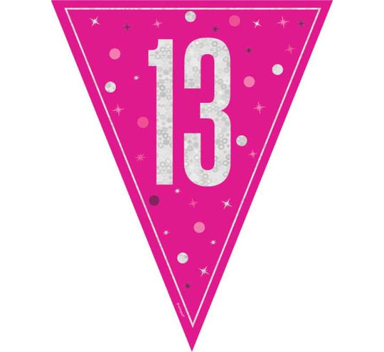 BUNTING - 13th - PINK GLITZ
