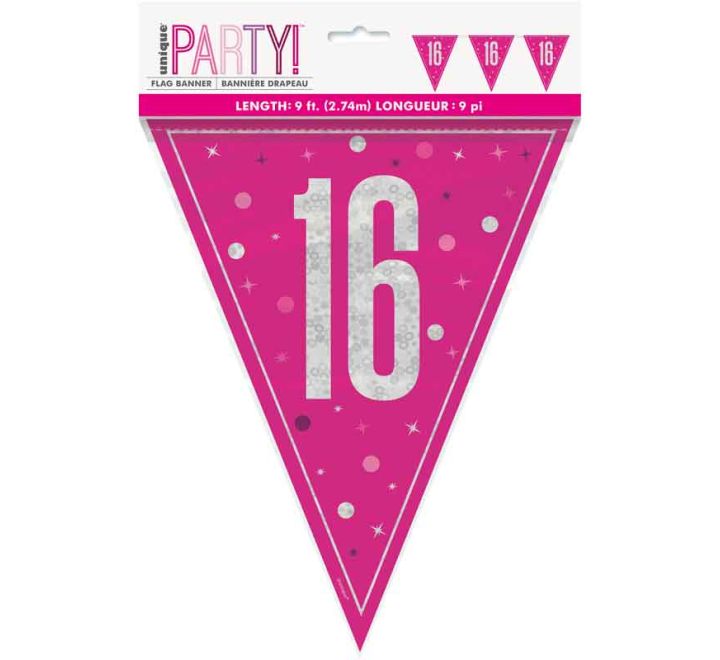 BUNTING - 16th - PINK GLITZ