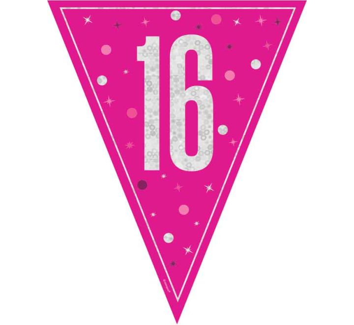 BUNTING - 16th - PINK GLITZ