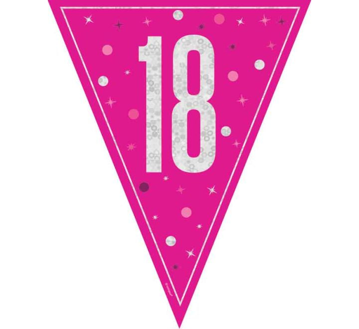 BUNTING - 18th - PINK GLITZ