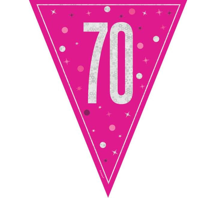 BUNTING - 70th - PINK GLITZ