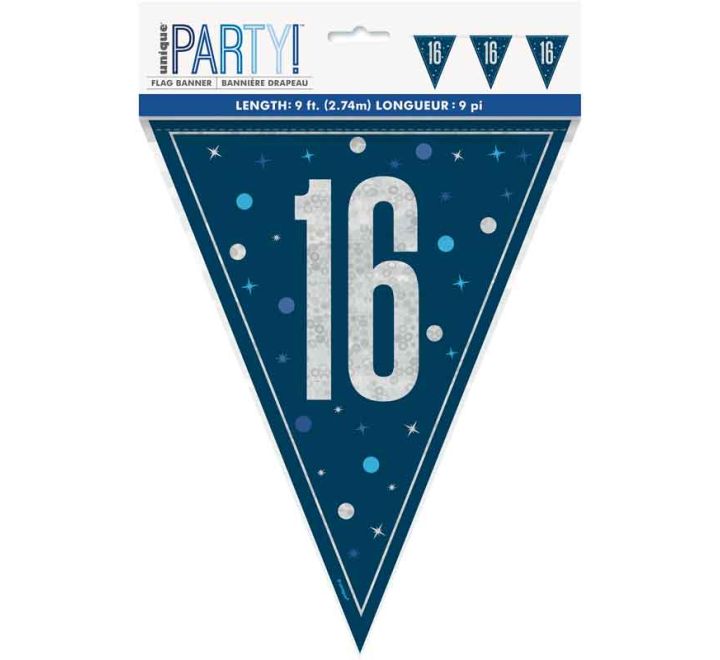 BUNTING - 16th - BLUE GLITZ