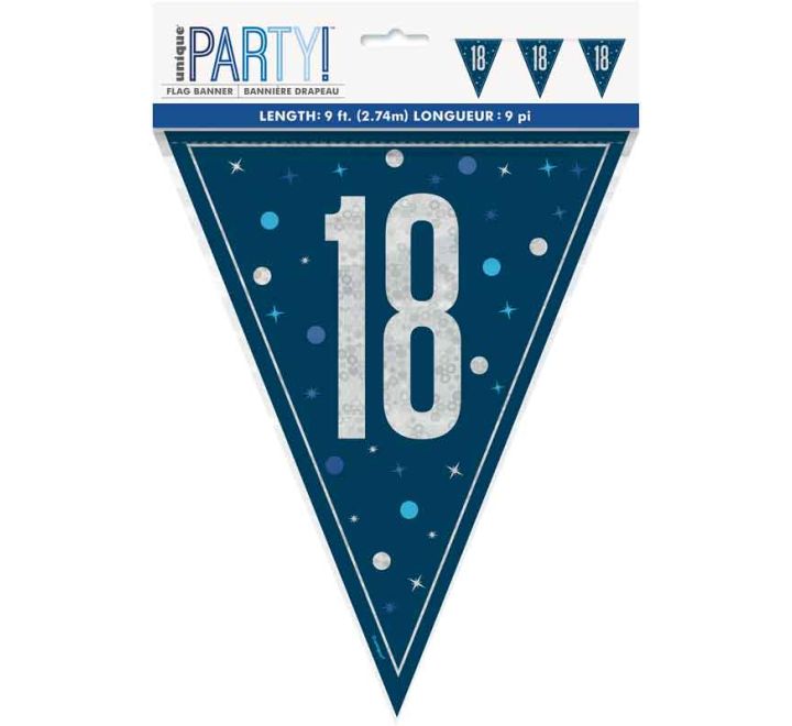 BUNTING - 18th - BLUE GLITZ