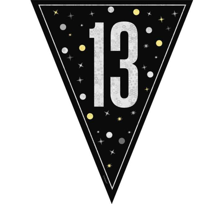 BUNTING - 13th - BLACK GLITZ