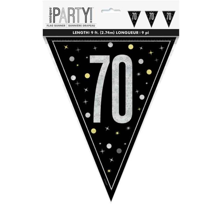 BUNTING - 70th - BLACK GLITZ