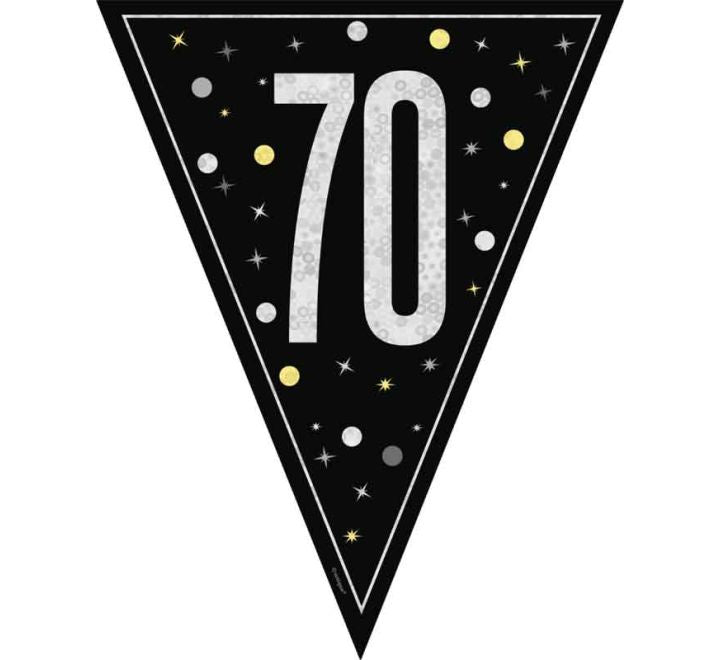 BUNTING - 70th - BLACK GLITZ