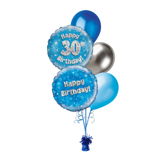 BOUQUET - HAPPY 30th BIRTHDAY - BLUE