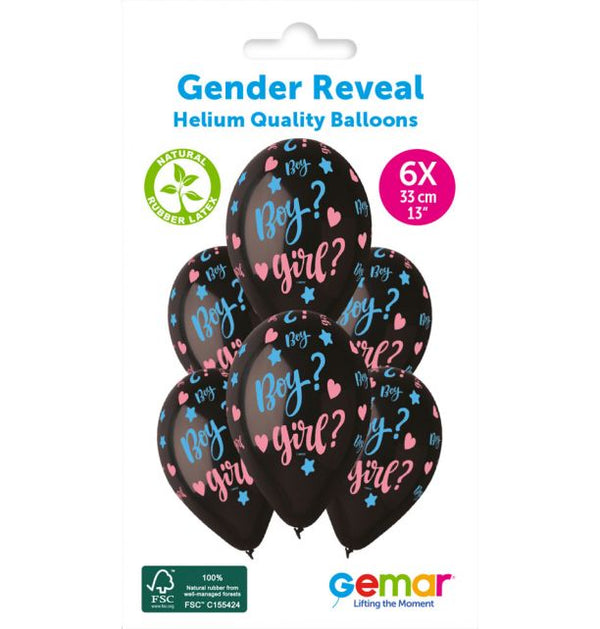 13" LATEX - BOY OR GIRL? - PACK OF 6