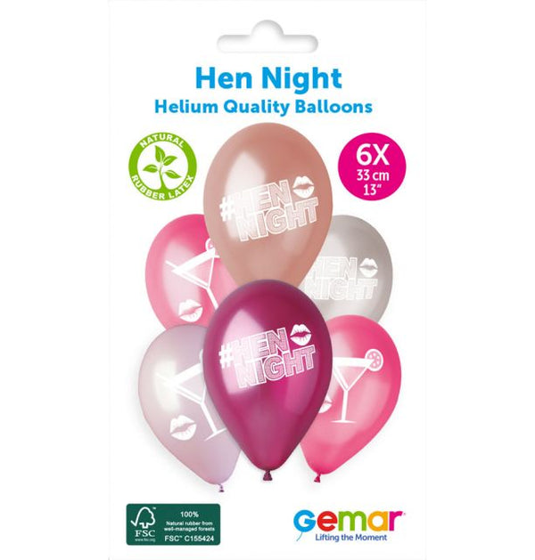 13" LATEX - HEN NIGHT - PACK OF 6