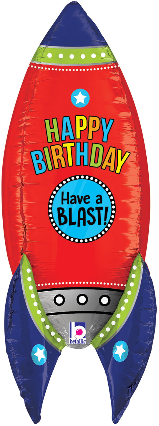 JUMBO FOIL - BLASTING BIRTHDAY ROCKET