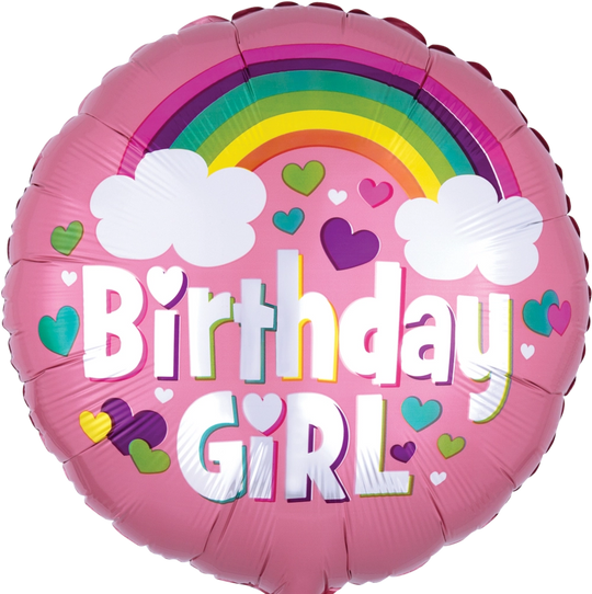 18" FOIL - BIRTHDAY GIRL - RAINBOW FUN