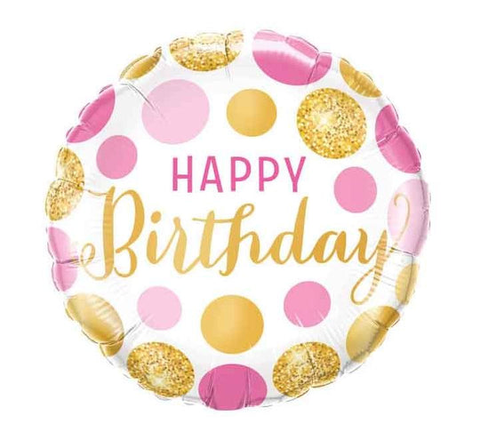 18" FOIL - PINK & GOLD BIRTHDAY
