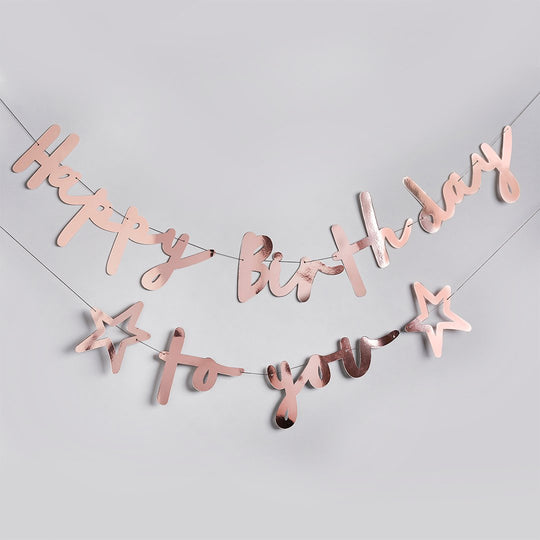BANNER - HAPPY BIRTHDAY TO YOU - ROSE GOLD