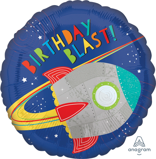 18'' FOIL - BLAST OFF BIRTHDAY
