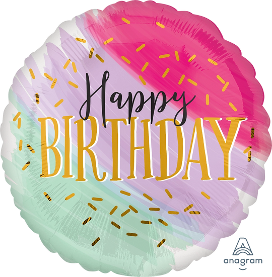 18" FOIL - WATER COLOUR BIRTHDAY
