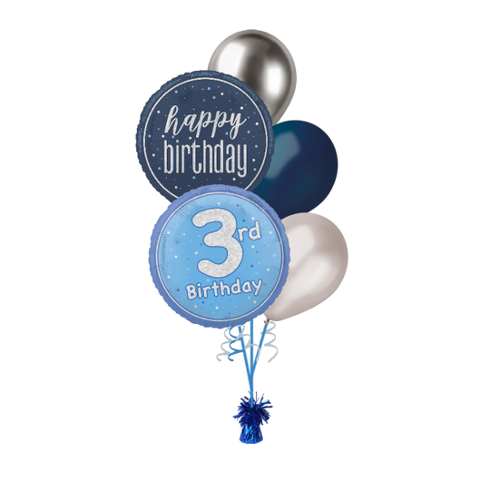 BOUQUET - 3rd BIRTHDAY - BLUE GLITZ