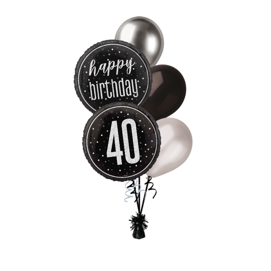 BOUQUET - 40th BIRTHDAY - BLACK GLITZ