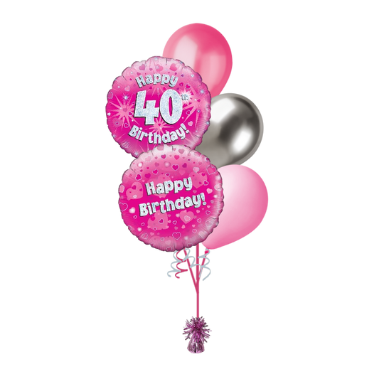 BOUQUET - HAPPY 40th BIRTHDAY - PINK