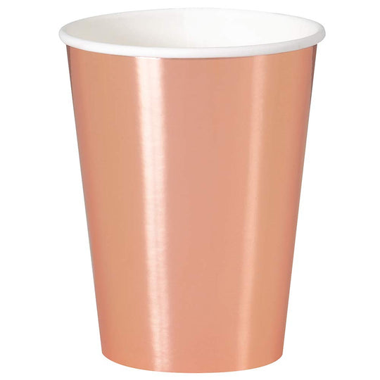 CUPS - METALLIC ROSE GOLD - PACK OF 8