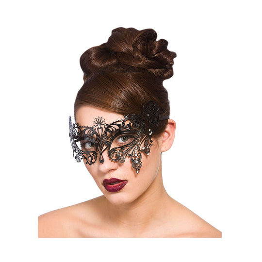 FILIGREE EYEMASK - BLACK & DIAMANTES