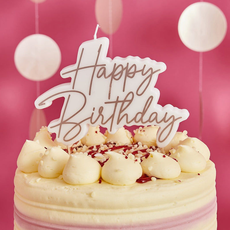 CANDLE - HAPPY BIRTHDAY - ROSEGOLD
