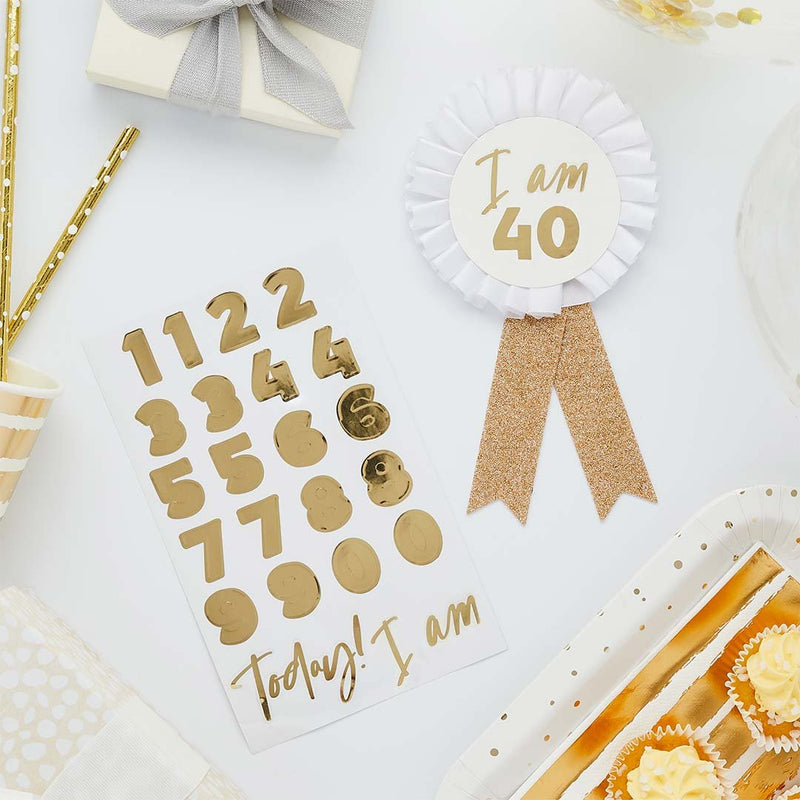 BIRTHDAY BADGE - CUSTOMISABLE - GOLD