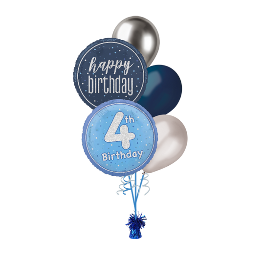 BOUQUET - 4th BIRTHDAY - BLUE GLITZ