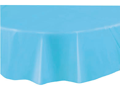 TABLECOVER - POWDER BLUE - PLASTIC ROUND