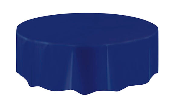 TABLECOVER - NAVY BLUE - PLASTIC ROUND