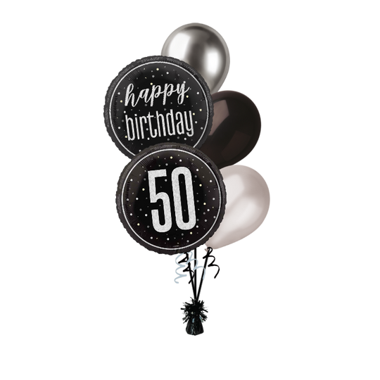 BOUQUET - 50th BIRTHDAY - BLACK GLITZ