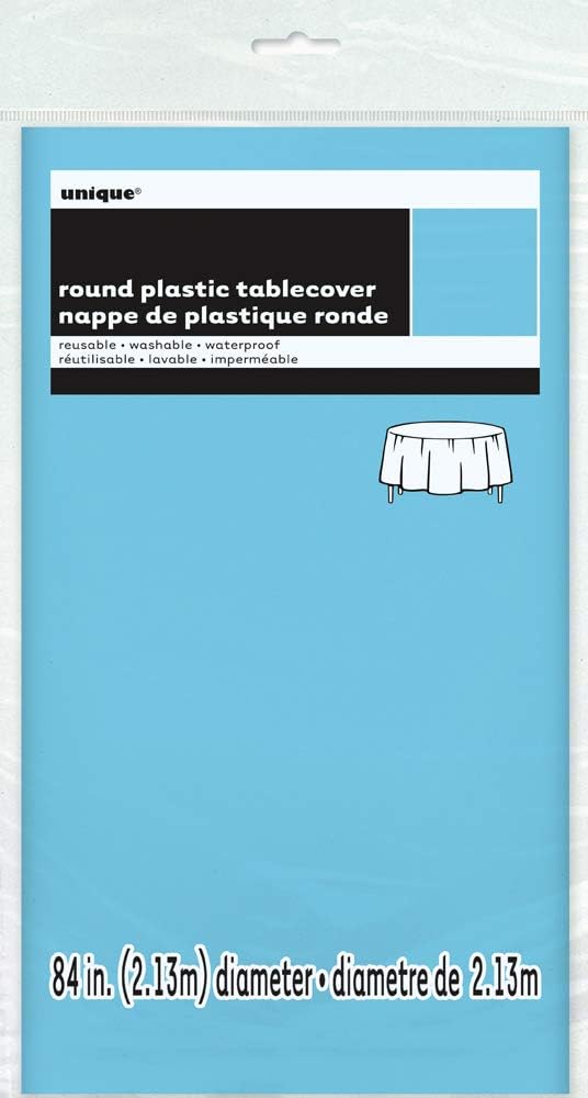 TABLECOVER - POWDER BLUE - PLASTIC ROUND