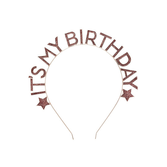 HEADBAND - IT'S MY BIRTHDAY - ROSE GOLD METAL