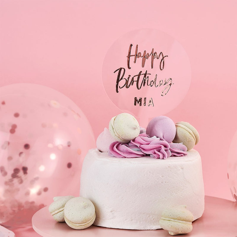 CAKE TOPPER - CUSTOMISABLE - ROSE GOLD