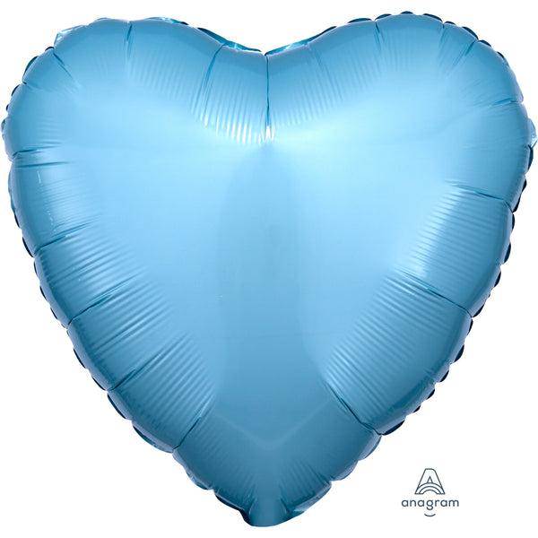 METALLIC - HEART - PEARL PASTEL BLUE