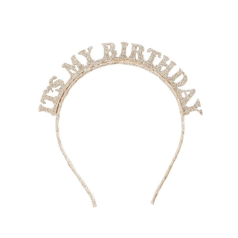 HEADBAND - IT'S MY BIRTHDAY - GOLD GLITTER